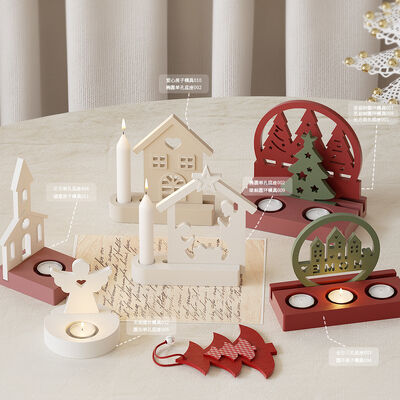 DIY Drip Glue Gypsum Wansheng Castle House Angel Christmas Tree Single hole Double hole Three hole Candle Stand Silicone Mold