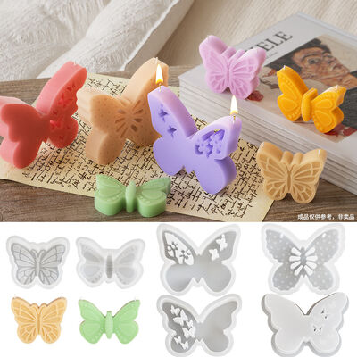 DIY resin flower hollow butterfly mirror grinding aromatherapy gypsum candle ornament silicone mold