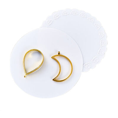 DIY handmade jewelry production with DIY crystal drop glue silicone gasket, metal frame bottom support pad, AB glue