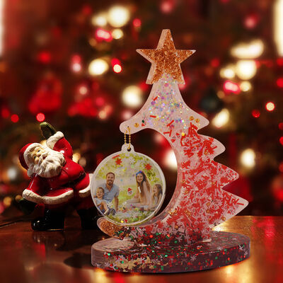 Crystal dropper resin Christmas tree photo frame silicone mold DIY gypsum ornament hanging dropper mold