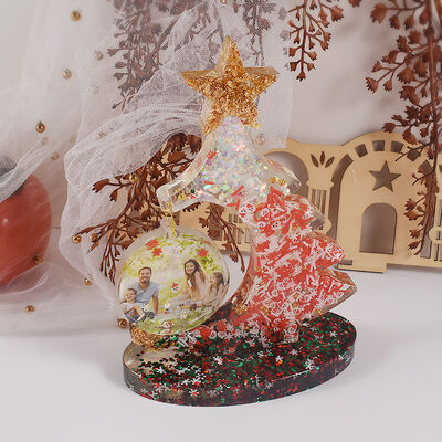 Crystal dropper resin Christmas tree photo frame silicone mold DIY gypsum ornament hanging dropper mold