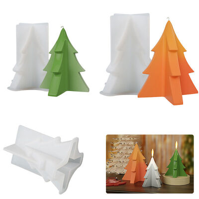 DIY dropper resin aromatherapy candle grinding tool, four corner three-dimensional Christmas tree size silicone mold