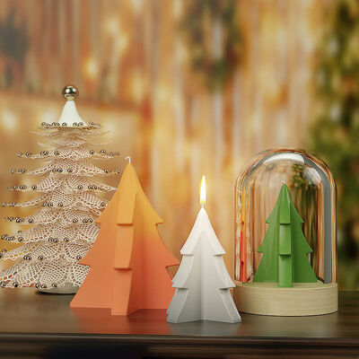 DIY dropper resin aromatherapy candle grinding tool, four corner three-dimensional Christmas tree size silicone mold