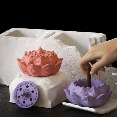 DIY resin lotus storage box, gypsum aromatherapy jar, candle cup, aromatherapy stove, silicone mold