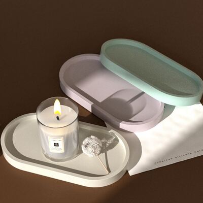 DIY Crystal Dropping Gel Elliptical Storage Dish Silicone Mold Aromatherapy Gypsum Tray Decoration Mold