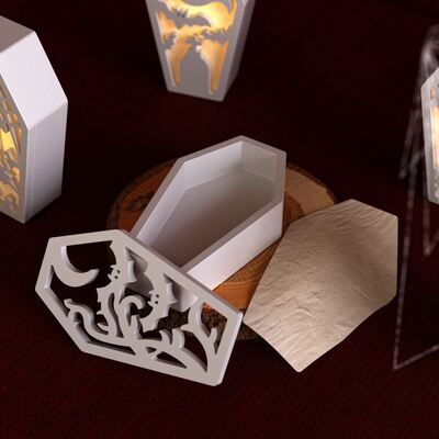 DIY adhesive plaster cement Halloween ghost demon spider coffin hollow Easter egg lamp silhouette silicone mold