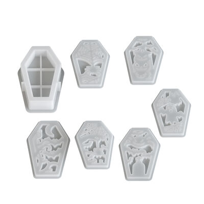 DIY adhesive plaster cement Halloween ghost demon spider coffin hollow Easter egg lamp silhouette silicone mold
