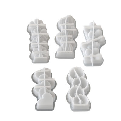 DIY Drip Glue Mold Multi connected 3D Daisy Flower Love Aromatherapy Candle Silicone Mold Wholesale