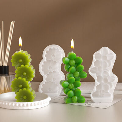 DIY Drip Glue Mold Multi connected 3D Daisy Flower Love Aromatherapy Candle Silicone Mold Wholesale