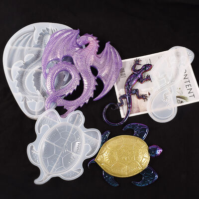 DIY Drip Glue Flying Dragon Sea Turtle gecko Chameleon Wall Hanging Silicone Mold Fire Dragon Gypsum Ornament Grinding Tool
