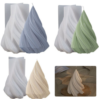 DIY Cone Candle Pendant Resin Gypsum Spiral Cone Jewelry Pendant Table Dropping Silicone Mold