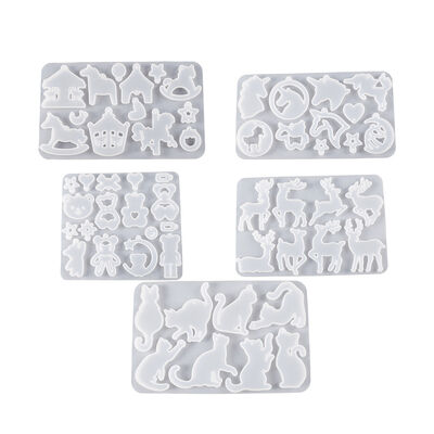 DIY crystal dropper pendant earrings silicone mold unicorn violent panda Mimi wooden horse reindeer Christmas listing