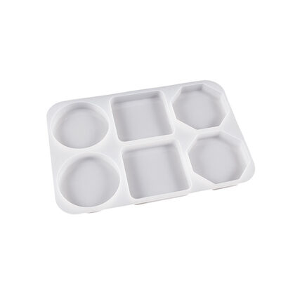 Crystal dropper coaster mold 6 round, square, octagonal 2cm thick coaster placement table silicone mold