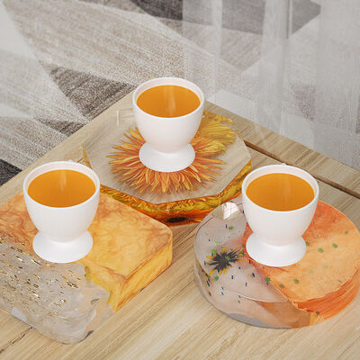 Crystal dropper coaster mold 6 round, square, octagonal 2cm thick coaster placement table silicone mold