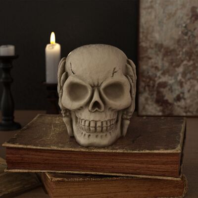 Aromatherapy plaster covers the ears, doesn't listen, covers the eyes, doesn't look, covers the mouth, doesn't say anything, skull head candles, jewelry, silicone molds