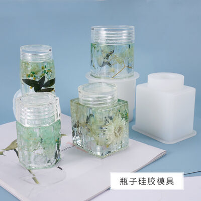 DIY crystal dropper mold bottle storage bottle storage sealed can with lid storage silicone mold