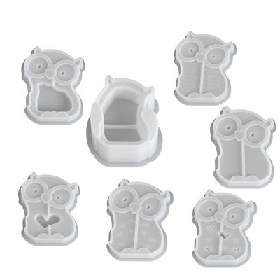DIY Crystal Drip Glue Gypsum Cement Glasses Owl Hollow Egg Lamp Silhouette Mirror Silicone Mold
