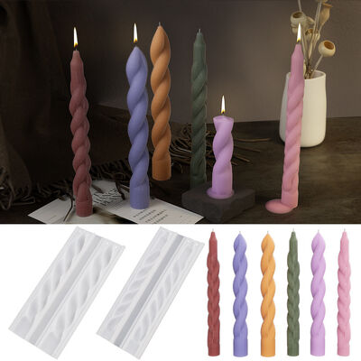 Diy spiral long rod candle mould long strip profiled spiral Fried Dough Twists slender rod scented candle silicone mould