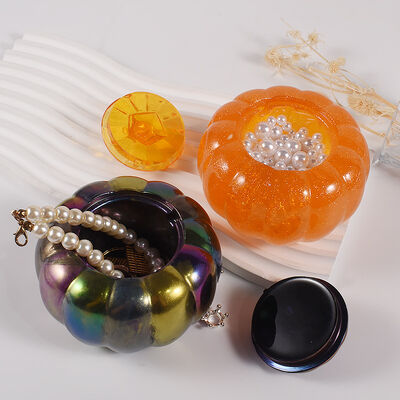 DIY Dropped Pumpkin Storage Box Mold Pumpkin Candlestick Gypsum Storage Box Halloween Silicone Mold