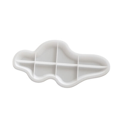 DIY Crystal Dropping Resin Gypsum Irregular Curved Cloud Tray Storage Dish Silicone Mold