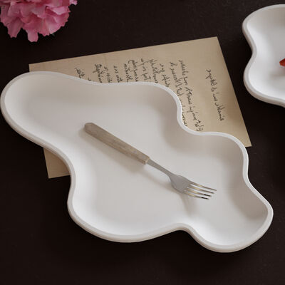 DIY Crystal Dropping Resin Gypsum Irregular Curved Cloud Tray Storage Dish Silicone Mold