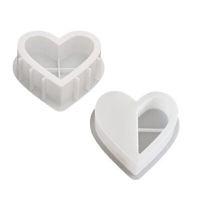 Dropping resin gypsum heart-shaped flower pot storage jar grinding tool DIY half heart-shaped candle cup silicone mold