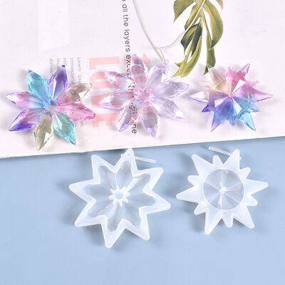 DIY crystal dropper mold homemade high mirror snowflake pendant jewelry silicone mold spot wholesale