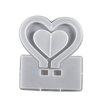 DIY Crystal Dropping Adhesive Love Frame Mold Love Shaped Frame Pendant Hanging Silicone Mold