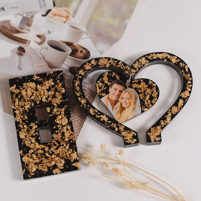 DIY Crystal Dropping Adhesive Love Frame Mold Love Shaped Frame Pendant Hanging Silicone Mold