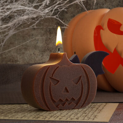 DIY Drip Glue Spider Web Pumpkin Ghost Bat Coffin Halloween Series Aromatherapy Gypsum Candle Silicone Mold