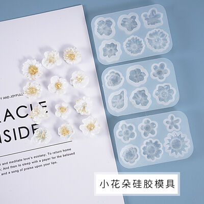 DIY crystal drop glue mold small flower decoration whole board multi specification daisy silicone mold wholesale