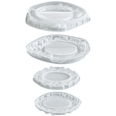 European style palace retro relief pattern storage tray, DIY oval photo frame, silicone mold