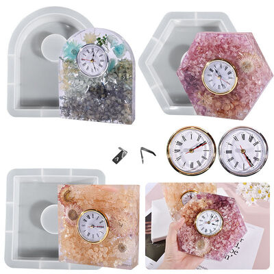 Dropping glue DIY vertical clock swing table mold, geometric European clock swing parts, large book rack silicone mold