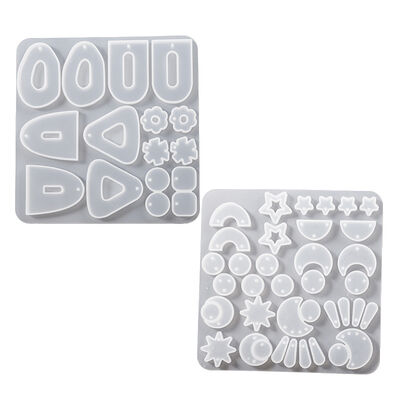 DIY crystal dropper shaped oval hollow heart moon earrings pendant keychain silicone mold