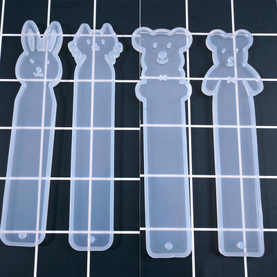 Crystal dropper animal bookmark silicone mold DIY rabbit, cat, dolphin, standing teddy bear mold