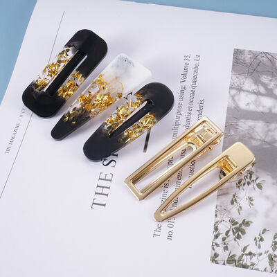 DIY crystal dropper accessories hair clip hair accessories handmade hair accessories duckbill clip straight clip gold