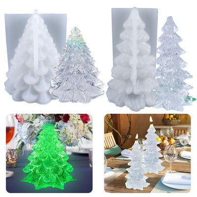 DIY crystal dropper mold 3D Christmas tree candle stand decoration silicone mold spot wholesale
