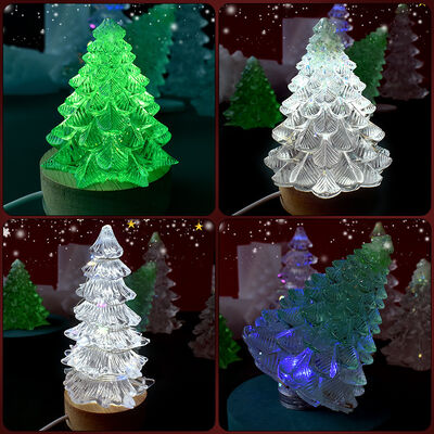 DIY crystal dropper mold 3D Christmas tree candle stand decoration silicone mold spot wholesale