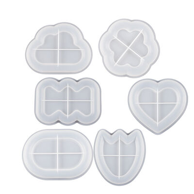 Crystal Drip Glue Gypsum Cement Plate Silicone Mold Geometric Elliptical Cloud Love Storage Tray Plate Mold