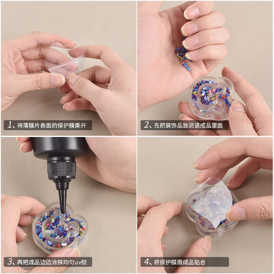 DIY dropper resin pentagram moon double-layer quicksand ice transparent keychain mirror silicone mold