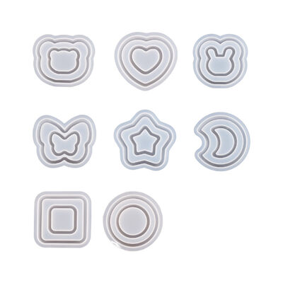 DIY dropper resin pentagram moon double-layer quicksand ice transparent keychain mirror silicone mold