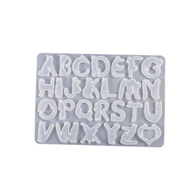 Crystal dropper full page English 26 letter 26 cat letter pendant silicone mold DIY keychain