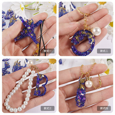 Crystal dropper full page English 26 letter 26 cat letter pendant silicone mold DIY keychain