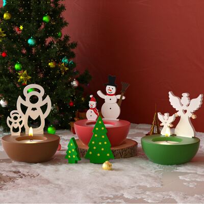 DIY Christmas Round Gypsum Candle Cup Ornament Christmas Tree Snowman Insert Board Base Silicone Mold