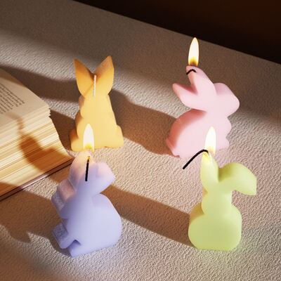 Large Easter bunny mold, small bunny plaster ornament, cute bunny candle mold, folded ear bunny mold