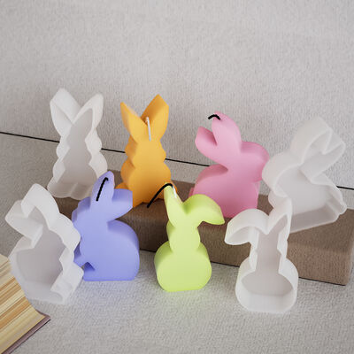 Large Easter bunny mold, small bunny plaster ornament, cute bunny candle mold, folded ear bunny mold