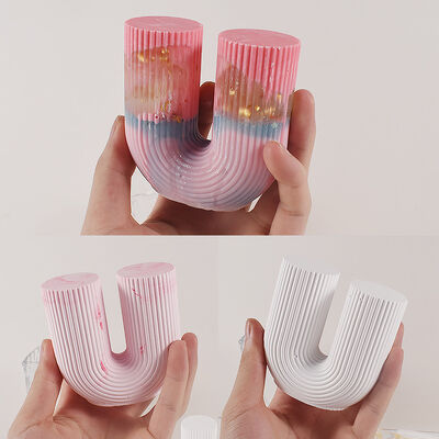 Striped U-shaped tube candle mold, geometric stripe, cylindrical arch, arched stripe, rainbow bridge, aromatherapy candle grinding tool