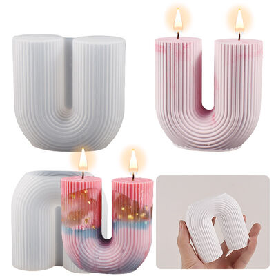 Striped U-shaped tube candle mold, geometric stripe, cylindrical arch, arched stripe, rainbow bridge, aromatherapy candle grinding tool