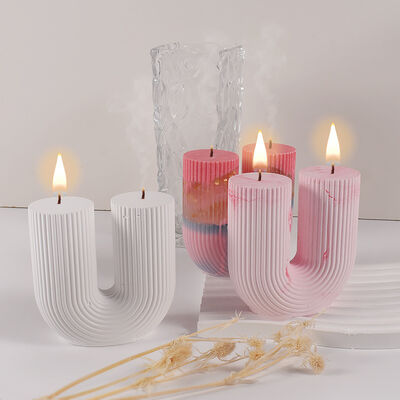 Striped U-shaped tube candle mold, geometric stripe, cylindrical arch, arched stripe, rainbow bridge, aromatherapy candle grinding tool
