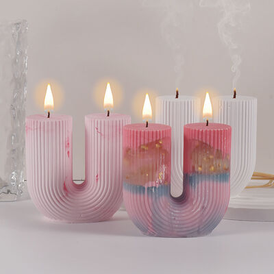 Striped U-shaped tube candle mold, geometric stripe, cylindrical arch, arched stripe, rainbow bridge, aromatherapy candle grinding tool